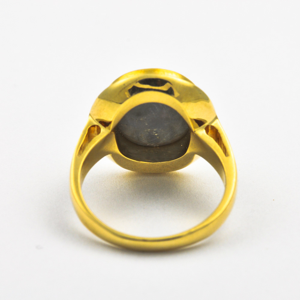 Ring aus 585 Gelbgold mit Opal, hochwertiger second hand Schmuck perfekt aufgearbeitet
