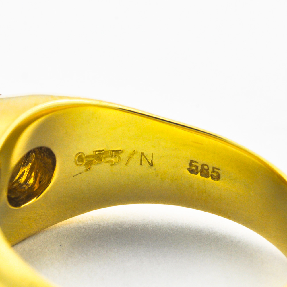 Brillantring aus 585 Gelb- und Weißgold, nachhaltiger second hand Schmuck perfekt aufgearbeitet
