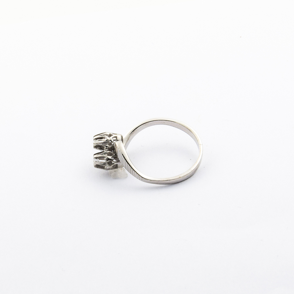 Toi-et-Moi Ring aus 585 Weißgold mit Brillant, nachhaltiger second hand Schmuck perfekt aufgearbeitet