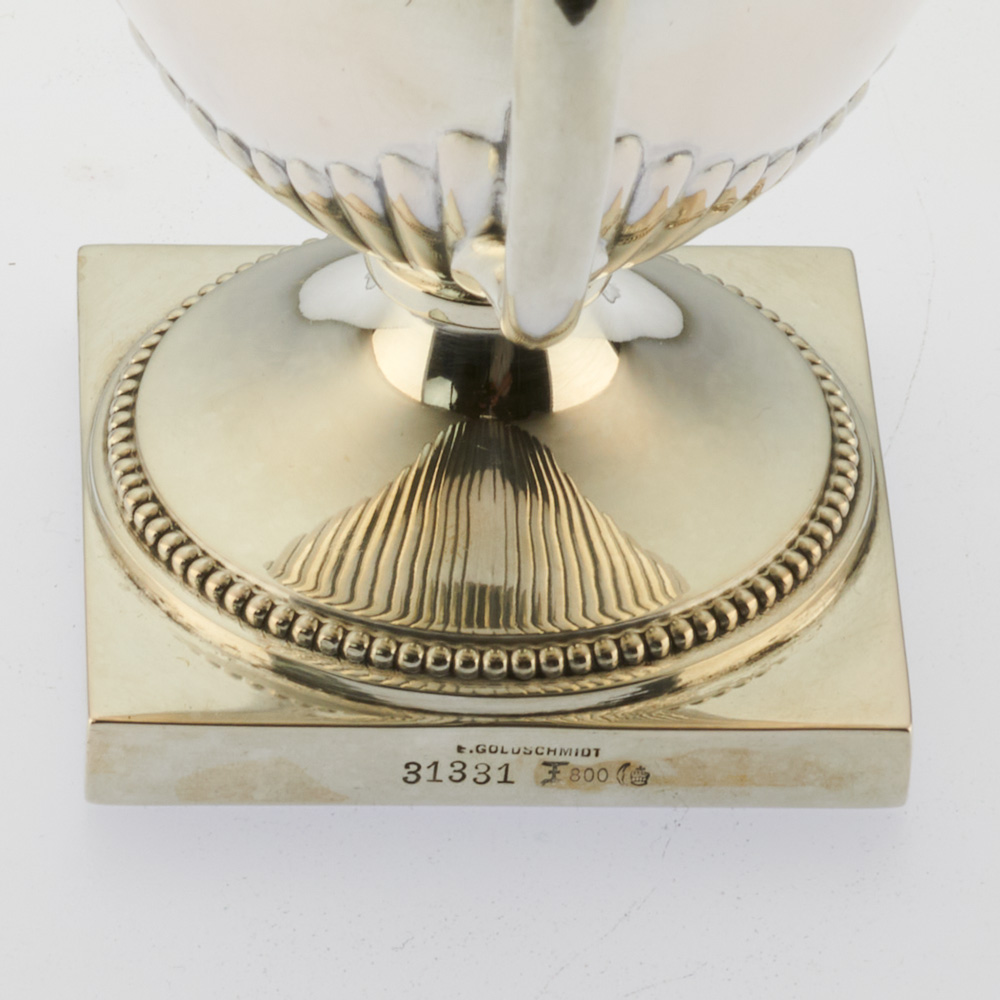 E. Goldschmidt Zuckerdose Queen Anne aus 800 Silber, nachhaltiger second hand Schmuck perfekt aufgearbeitet