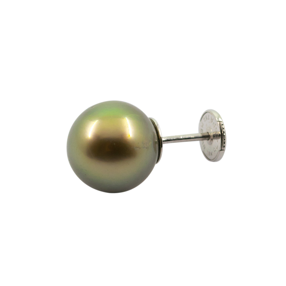 Stickpin aus 750 Weißgold mit Perle, hochwertiger second hand Schmuck perfekt aufgearbeitet
