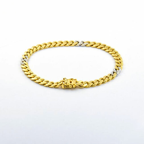 Armband aus 750 Gelb- und Weißgold mit Diamant, nachhaltiger second hand Schmuck perfekt aufgearbeitet