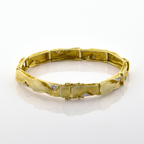 Brillantarmband aus 585 Gelb- und Weißgold, nachhaltiger second hand Schmuck perfekt aufgearbeitet