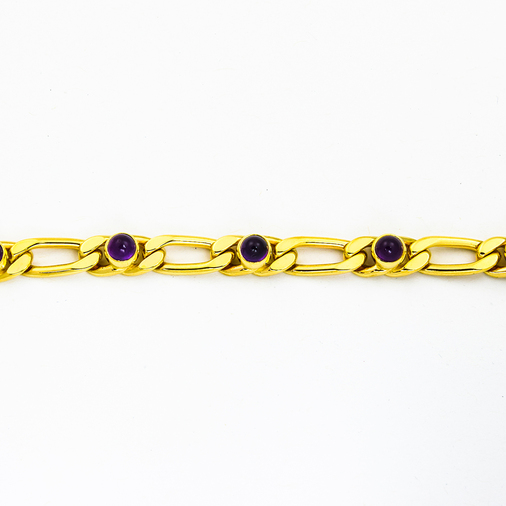 Armband aus 585 Gelbgold mit Amethyst, nachhaltiger second hand Schmuck perfekt aufgearbeitet