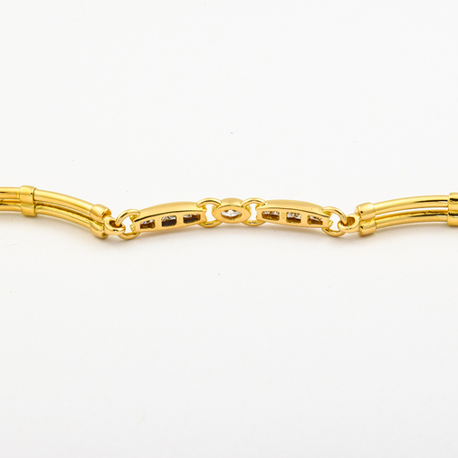 Armband aus 750 Gelbgold mit Diamant, nachhaltiger second hand Schmuck perfekt aufgearbeitet