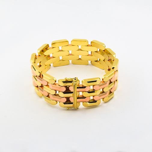 Armband aus 585 Gelb- und Roségold, nachhaltiger second hand Schmuck perfekt aufgearbeitet