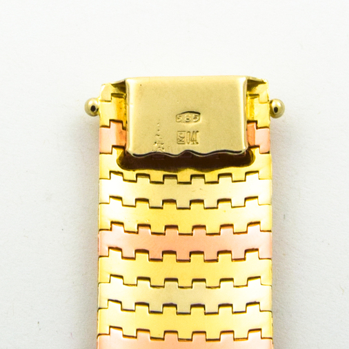 Armband aus 585 Gelb-, Rosé- und Weißgold, 19cm, nachhaltiger second hand Schmuck perfekt aufgearbeitet