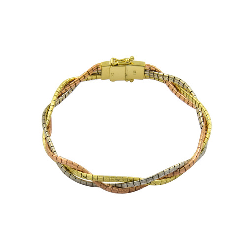 Armband aus 585 Gelb-, Rot- und Weißgold, 19cm, nachhaltiger second hand Schmuck perfekt aufgearbeitet