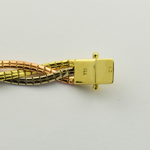 Armband aus 585 Gelb-, Rot- und Weißgold, 19cm, nachhaltiger second hand Schmuck perfekt aufgearbeitet