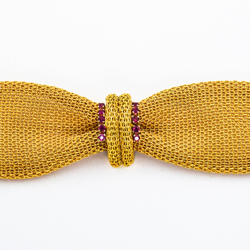 Armband aus 750 Gelbgold mit Rubin, nachhaltiger second hand Schmuck perfekt aufgearbeitet