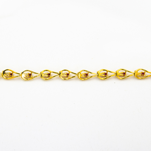 Armband aus 585 Gelbgold mit Rubin, nachhaltiger second hand Schmuck perfekt aufgearbeitet