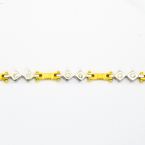Armband aus 750 Gelb- und Weißgold mit Brillant, nachhaltiger second hand Schmuck perfekt aufgearbeitet