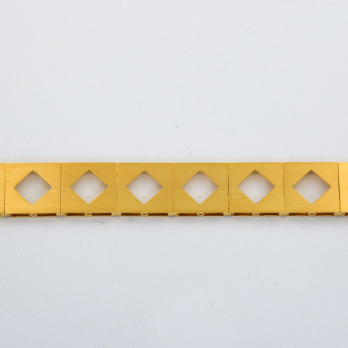 Armband Quadratur aus 750 Gelb- und Weißgold, hochwertiger second hand Schmuck perfekt aufgearbeitet