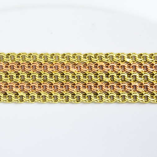 F. Binder Armband aus 585 Gelb- und Rotgold, nachhaltiger second hand Schmuck perfekt aufgearbeitet