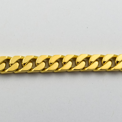 Flachpanzerarmband aus 750 Gelbgold, 19cm, nachhaltiger second hand Schmuck perfekt aufgearbeitet