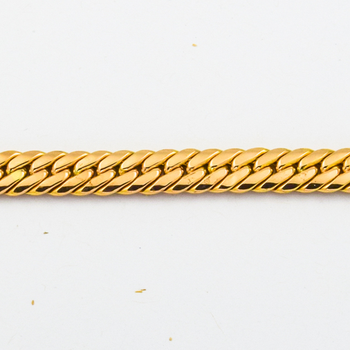 Flachpanzerarmband aus 585 Gelbgold, 19cm, nachhaltiger second hand Schmuck perfekt aufgearbeitet