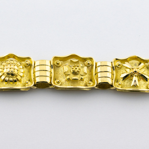 Gliederarmband aus 750 Gelbgold, nachhaltiger second hand Schmuck perfekt aufgearbeitet