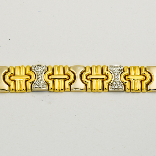 Brillantgliederarmband aus 750 Gelb- und Weißgold,  nachhaltiger second hand Schmuck perfekt aufgearbeitet