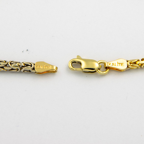 Königsarmband aus 585 Gelb- und Weißgold, nachhaltiger second hand Schmuck perfekt aufgearbeitet