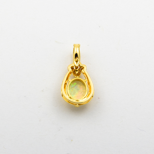 An-/Einhänger aus 750 Gelbgold mit Opal und Brillant, nachhaltiger second hand Schmuck perfekt aufgearbeitet