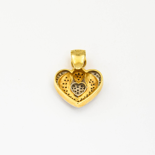 An-/Einhänger Herz aus 585 Gelb- und Weißgold mit Brillant, nachhaltiger second hand Schmuck perfekt aufgearbeitet