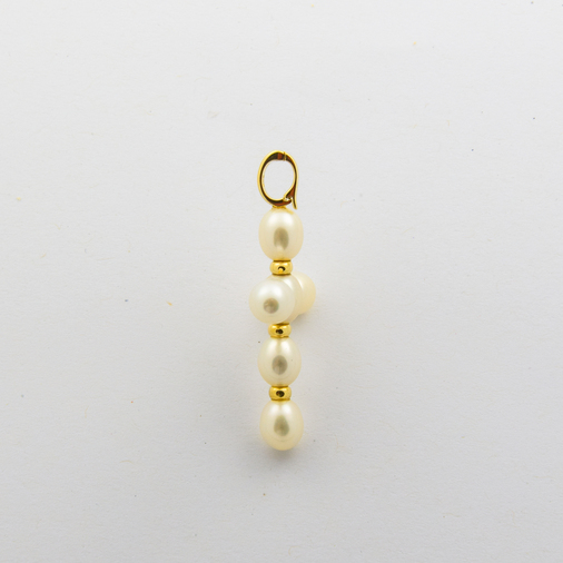An-/Einhänger aus 585 Gelbgold mit Perle, nachhaltiger second hand Schmuck perfekt aufgearbeitet