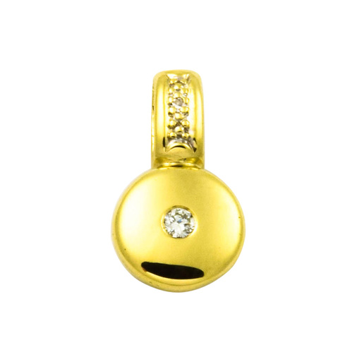 Brillantanhänger aus 585 Gelbgold mit Diamant, nachhaltiger second hand Schmuck perfekt aufgearbeitet