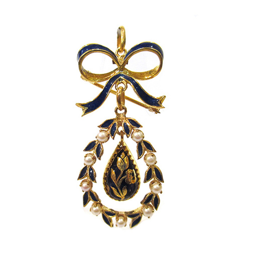 Kettenanhänger aus 750 Gelbgold mit Perle, hochwertiger second hand Schmuck perfekt aufgearbeitet