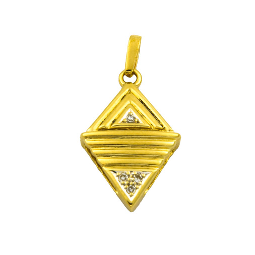Diamantanhänger aus 585 Gelb- und Weißgold mit Diamant, nachhaltiger second hand Schmuck perfekt aufgearbeitet