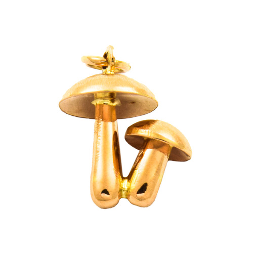 Anhänger Pilze aus 750 Rosegold, nachhaltiger second hand Schmuck perfekt aufgearbeitet