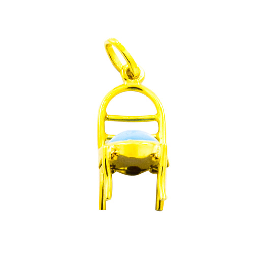 Anhänger Stuhl aus 585 Gelbgold mit Glas, nachhaltiger second hand Schmuck perfekt aufgearbeitet
