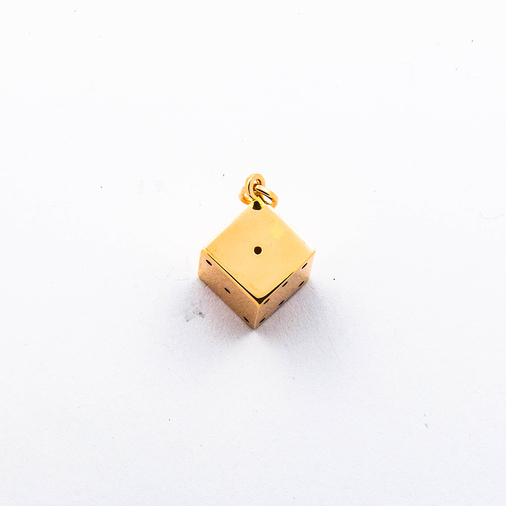 Anhänger Würfel aus 750 Rosegold, nachhaltiger second hand Schmuck perfekt aufgearbeitet