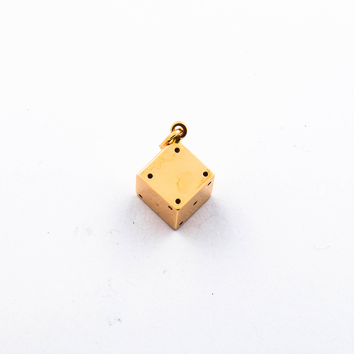 Anhänger Würfel aus 750 Rosegold, nachhaltiger second hand Schmuck perfekt aufgearbeitet