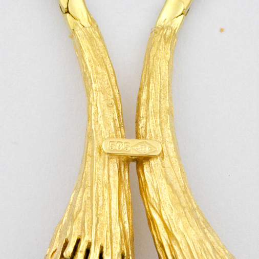 Collier aus 585 Gelbgold mit Perle, hochwertiger second hand Schmuck perfekt aufgearbeitet
