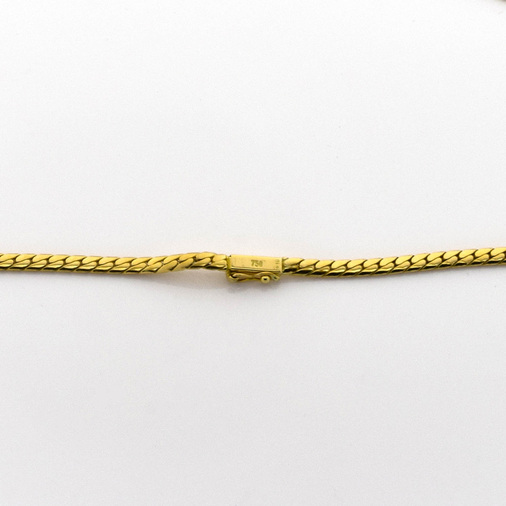 Collier aus 750 Gelbgold mit Smaragd, Rubin und Saphir, nachhaltiger second hand Schmuck perfekt aufgearbeitet