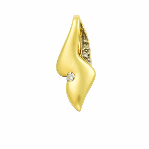 F. Binder Brillantanhänger aus 585 Gelb- und Weißgold mit Diamant, nachhaltiger second hand Schmuck perfekt aufgearbeitet