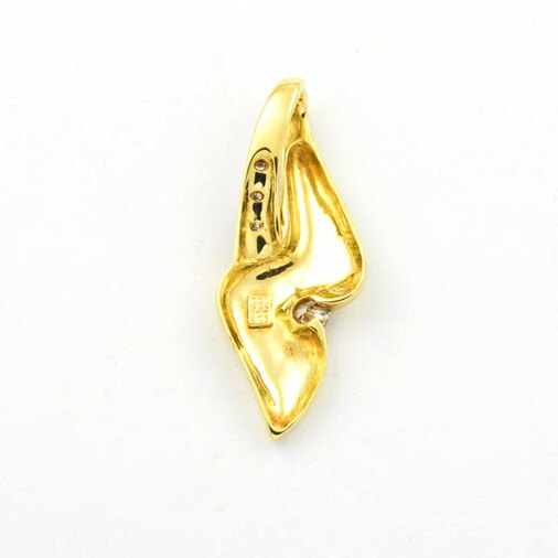 F. Binder Brillantanhänger aus 585 Gelb- und Weißgold mit Diamant, nachhaltiger second hand Schmuck perfekt aufgearbeitet