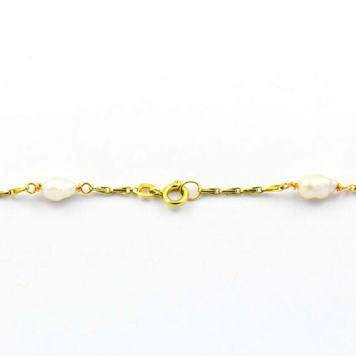 F. Binder Halskette aus 585 Gelbgold mit Perle, nachhaltiger second hand Schmuck perfekt aufgearbeitet