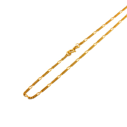 Figarokette aus 750 Gelbgold, 80 cm, hochwertiger second hand Schmuck perfekt aufgearbeitet