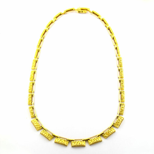 Halskette aus 585 Gelb- und Weißgold, nachhaltiger second hand Schmuck perfekt aufgearbeitet