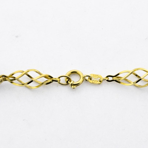 Halskette aus 585 Gelbgold mit Amethyst, nachhaltiger second hand Schmuck perfekt aufgearbeitet