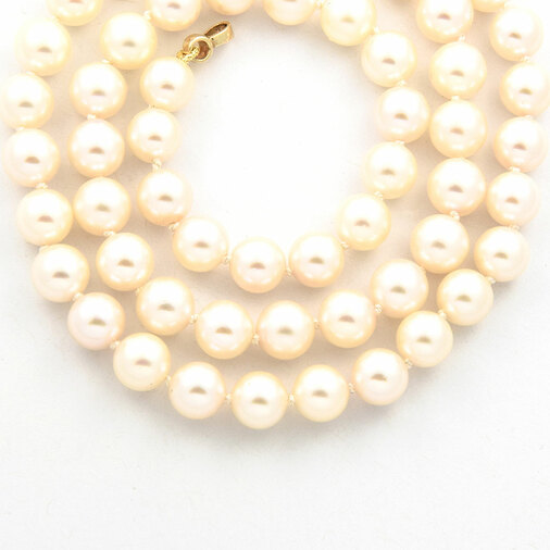 Halskette aus 585 Gelbgold mit Perle, nachhaltiger second hand Schmuck perfekt aufgearbeitet