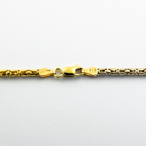 Königskette aus 585 Gelb- und Weißgold,70cm, nachhaltiger second hand Schmuck perfekt aufgearbeitet