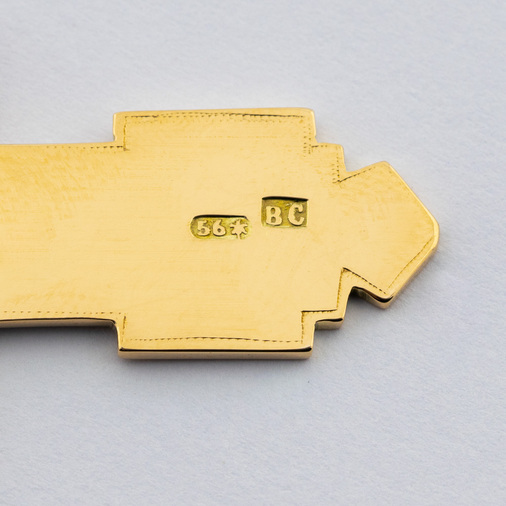 Kreuzanhänger aus 585 Gelbgold, nachhaltiger second hand Schmuck perfekt aufgearbeitet
