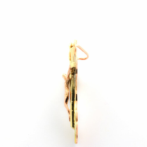 Kreuzanhänger aus 585 Gold/Silber, nachhaltiger second hand Schmuck perfekt aufgearbeitet