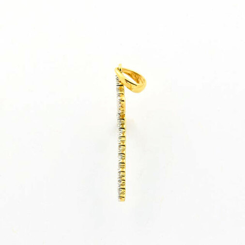 Kreuzanhänger aus 585 Gelb- und Weißgold mit Diamant, nachhaltiger second hand Schmuck perfekt aufgearbeitet