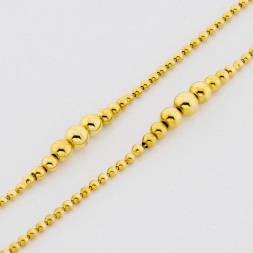 Kugelkette aus 585 Gelbgold, 91cm, endlos, nachhaltiger second hand Schmuck perfekt aufgearbeitet