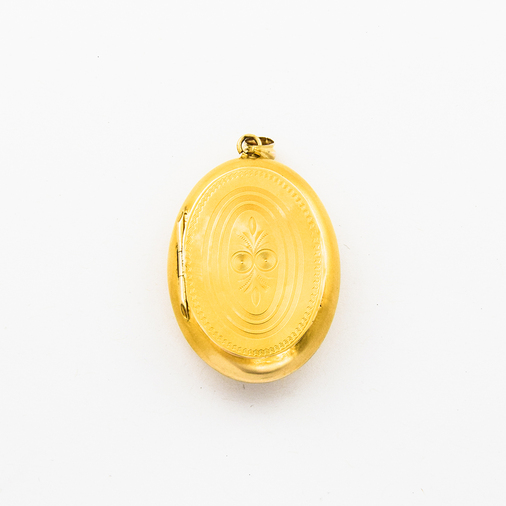 Medaillon aus 585 Gelbgold mit Perle, nachhaltiger second hand Schmuck perfekt aufgearbeitet