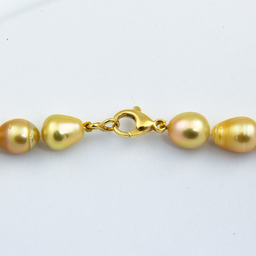 Perlenkette mit Schließe aus 585 Gelbgold, 46 cm, hochwertiger second hand Schmuck perfekt aufgearbeitet