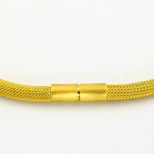 Schotten Strickkette aus 750 Gelbgold, 45,5cm, nachhaltiger second hand Schmuck perfekt aufgearbeitet